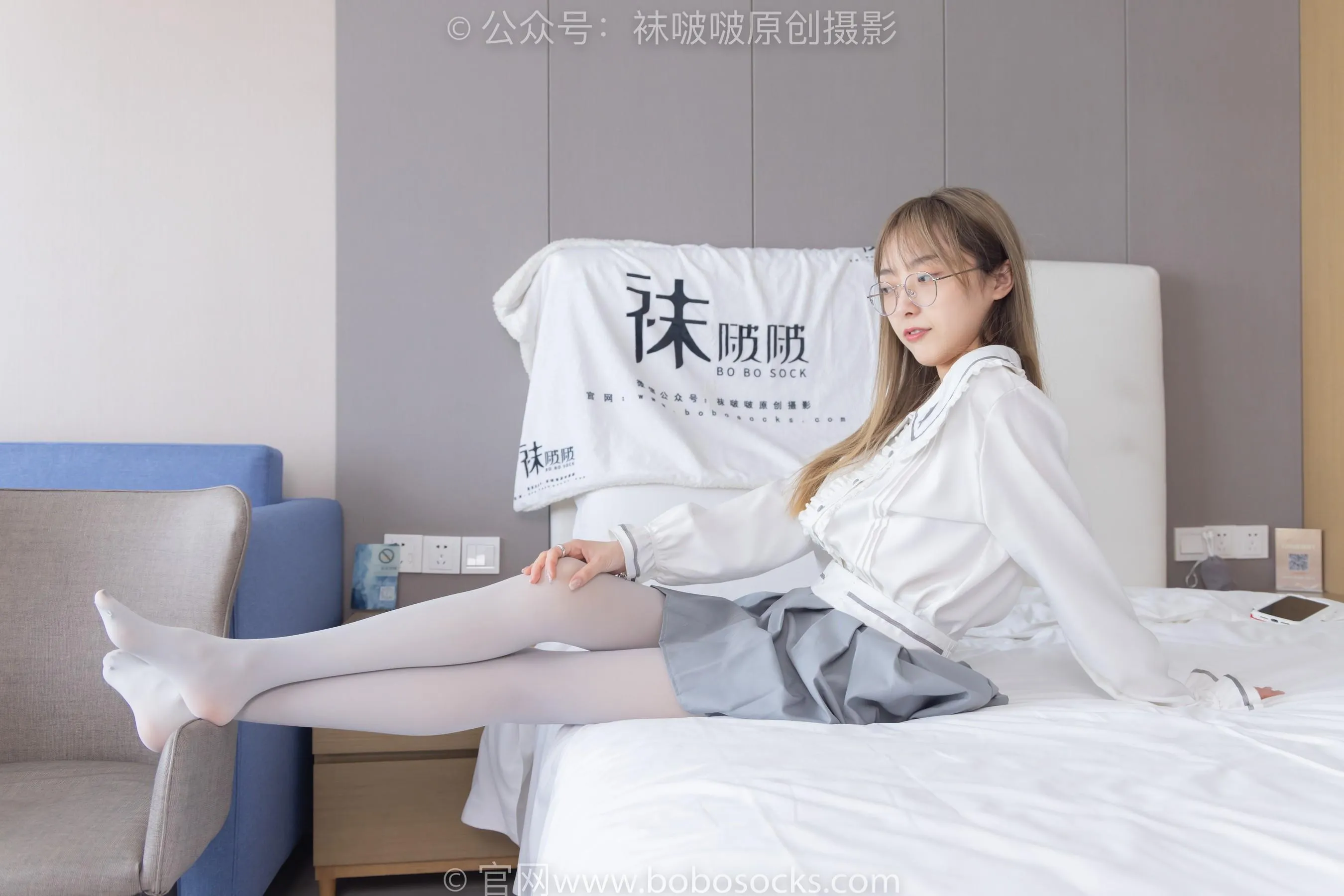 [BoBoSocks袜啵啵]NO.213 稚予-黑皮鞋、厚灰丝[23] [53P]插图